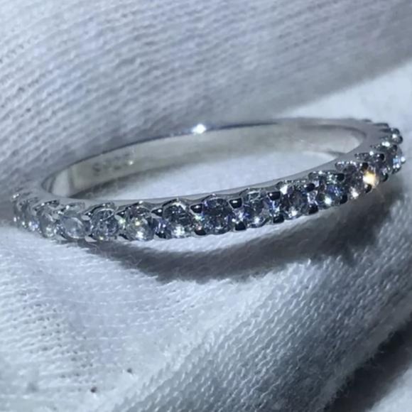 NEW 925 STERLING SILVER FULL ETERNITY RING, CUTE RING, SHINY RING. - Picture 2 of 7